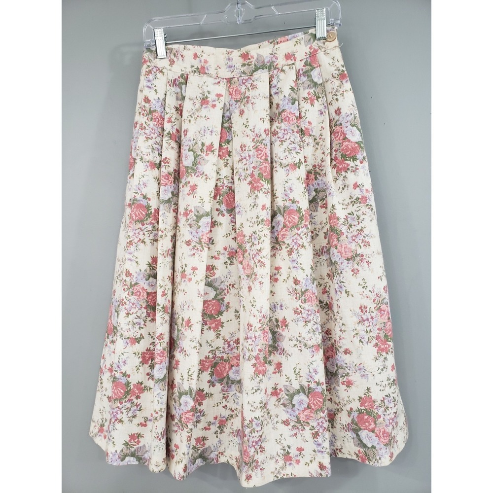 VINTAGE Worthington Floral Pinup A-line Skirt Whimsical Cottagecore Boho Grandma